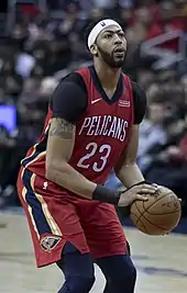 Anthony Davis of the New Orleans Pelicans shooting a free throw