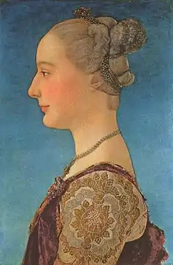 Antonio del Pollaiuolo or Piero del Pollaiuolo, Portrait of a Woman , c. 1475, Uffizi Gallery, Florence