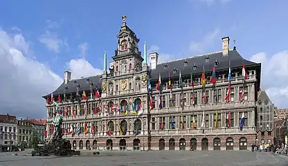 Antwerp City Hall at the Grote Markt