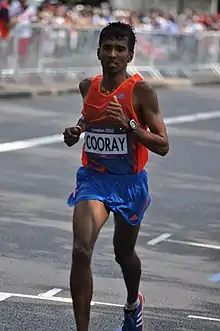 Anuradha Cooray participating in the 2012 Men's Olympic marathon