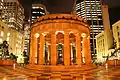 ANZAC Square Shrine of Remembrance at night, taken from Ann Street, Brisbane