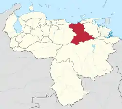 Location within Venezuela