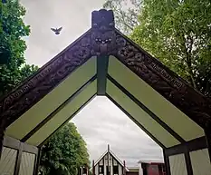 Te Waharoa (gateway) of Aorangi Marae