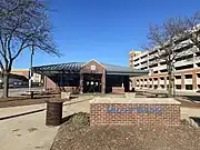 Appleton Transit Center with sign for Valley Transit in downtown Appleton