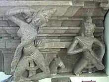 The Dancers' Pedestal of Trà Kiệu features this apsara or dancer and gandharva or musician.