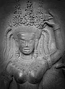 Apsara Relief Sculpture on Angkor Wat, Cambodia, Temple Wall