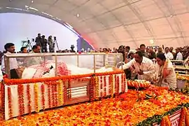 Hazarika lying in repose in Judge field, Guwahati. 8 November 2011