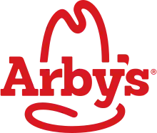 The text "Arby's" inside a stylized depiction of a cowboy hat. The entire logo is red colored