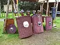 Roman shields and helmets (replica)