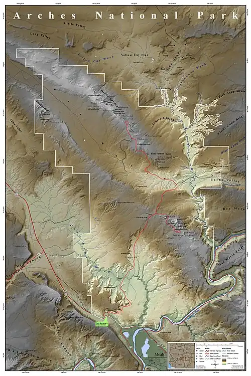 Map of Arches National Park