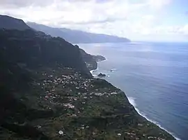 The village of Arco de São Jorge in an amphitheatre-shaped valley along the northern coast of Santana municipality