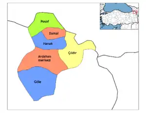 Districts of Ardahan