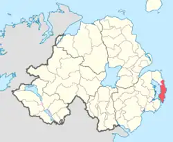 Location of Ards Upper, County Down, Northern Ireland.