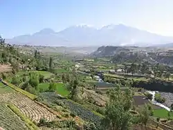 Chachani as seen from Carmen Alto, Arequipa Province