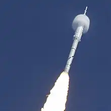 Ares I-X test rocket during launch October 28, 2009