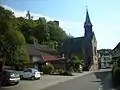 Argenschwang Church, in the background Castle Argenschwang