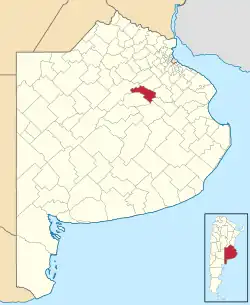 location of Roque Pérez in Buenos Aires Province