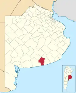 location of San Cayetano Partido in Buenos Aires Province