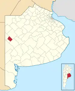 location of Tres Lomas Partido in Buenos Aires Province