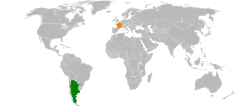 Map indicating locations of Argentina and France