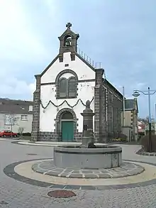 Bell-gable on the village church in Argnat, Puy-de-Dôme, France