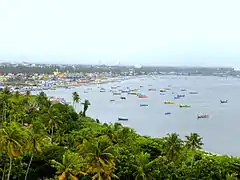 Aerial view of Tangasseri Harbour Area