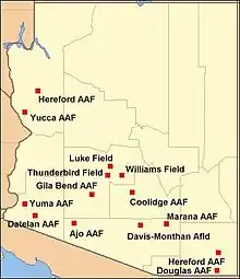 Image 20Major airfields in Arizona during World War II. (from History of Arizona)