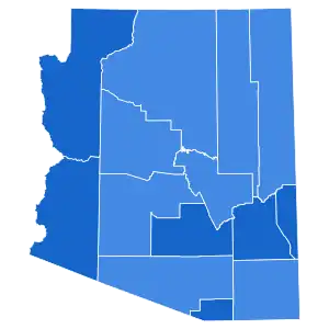 Map of election results by county