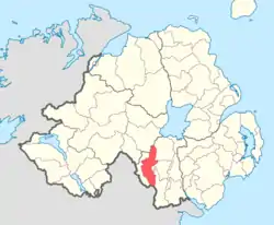 Location of Armagh, County Armagh, Northern Ireland