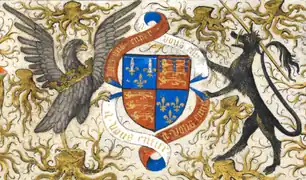 Coat of arms of John of Lancaster, Duke of Bedford, detail from Bedford Hours