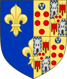 Coat of Arms of Catherine of Medici, as Queen of France