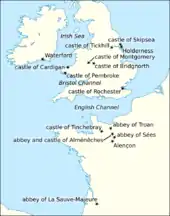 Map of Britain, Ireland, and France