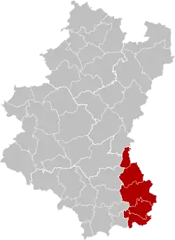 Location of the arrondissement in Luxembourg