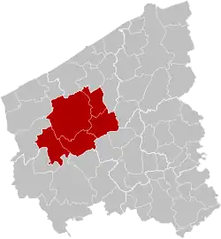 Location of the arrondissement in West Flanders