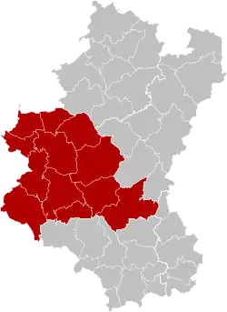 Location of the arrondissement in Luxembourg