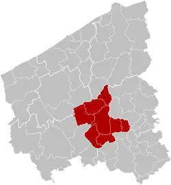 Location of the arrondissement in West Flanders