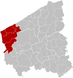 Location of the administrative arrondissement in West Flanders