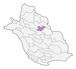 Location of Arsanjan County in Fars province