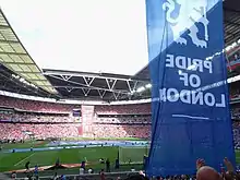 Banners and stadium before the game