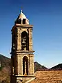 The bell tower on the Church of Saint-Michel