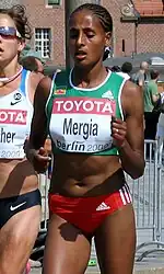 2009 World marathon runner with surname on front of bib