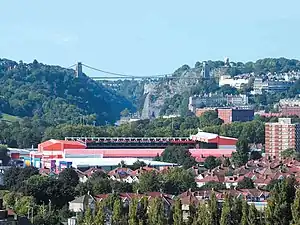 Ashton Gate with Clifton Suspension Bridge in the background