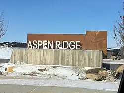 Aspen Ridge entrance sign