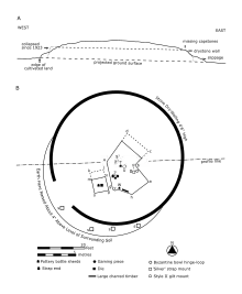 Black and white diagram of the Asthall barrow