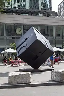 The Alamo in front of an outdoor café after the 2016 renovations