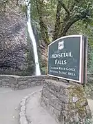 Horsetail falls road sign