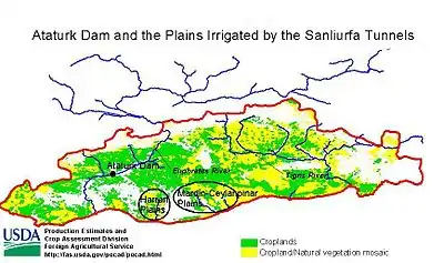 Plains irrigated by the tunnels