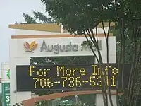 Sign off Wrightsboro Road in Augusta, Georgia for the Augusta Mall.