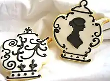 Black and white royal icing cookies