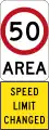 New 50 km/h Speed Limit Area (Used in South Australia)